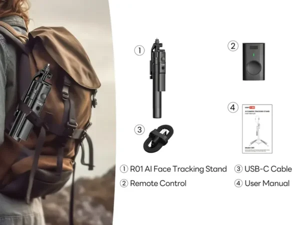 Estabilizador(Gimbal) Profesional con IA, Seguimiento facial automático.1.80 m - Imagen 8